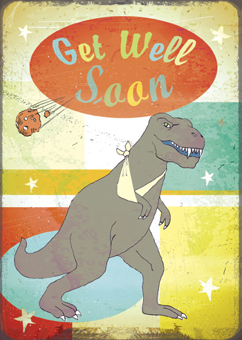 DH42 - Get Well Soon - T-Rex Greeting Card by Max Hernn - Click Image to Close